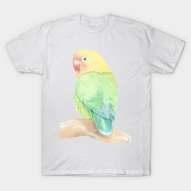 Lovebird watercolor portrait T-Shirt by Oranjade0122